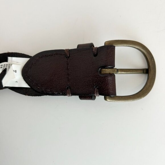 Abercrombie Fitch Braided Leather Belt Kid's Size Medium in Brown - Picture 4 of 10